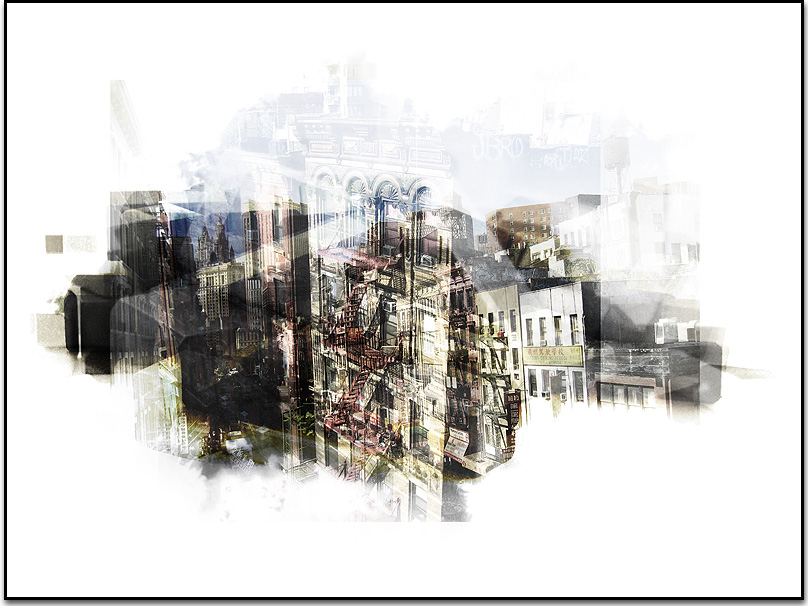 urban landscape, new york, east facing west, limited edition , digital giclee art print by Laurent Bompard