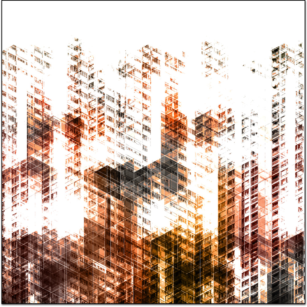 imaginary city, cityscape, megapolis, megalopolis, limited edition , digital giclee art print by Laurent Bompard