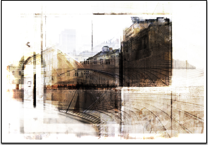 urban landscape, vienna, wien, museumsquartier, museum quartier, limited edition , digital giclee art print by Laurent Bompard