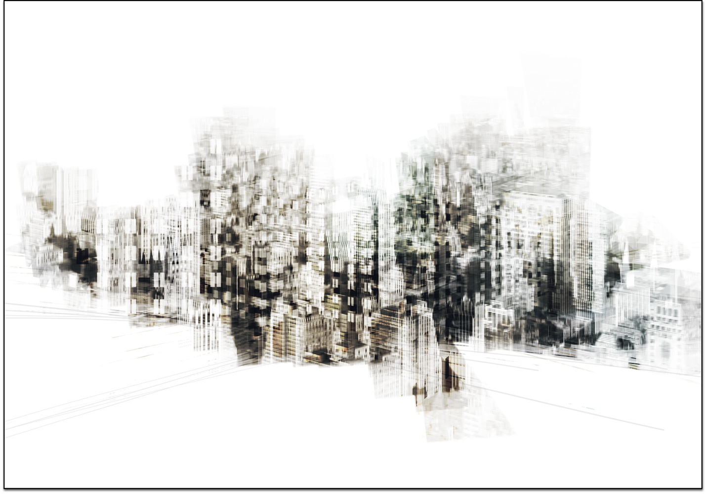 imaginary city, cityscape, weatherless day, limited edition , digital giclee art print by Laurent Bompard